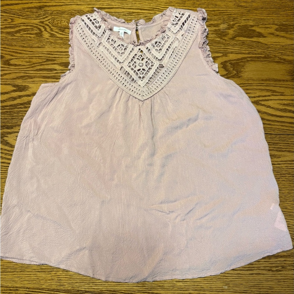 Maurices Light Pink Crochet Detail Top